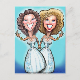 Lesbian Wedding Cake Dolls Postcard
