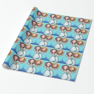 Lesbian Wedding Cake Dolls Wrapping Paper