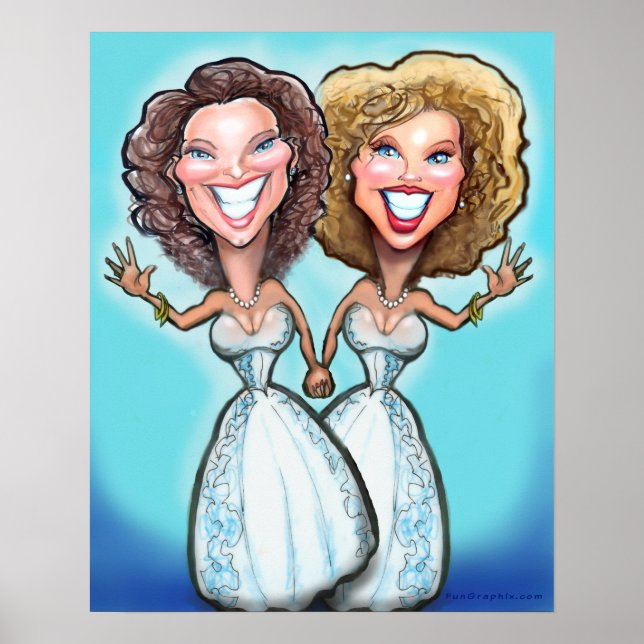 Lesbian Wedding Cake Toppers Poster (Front)