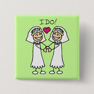 Lesbian Wedding Favours 2 Inch Square Button