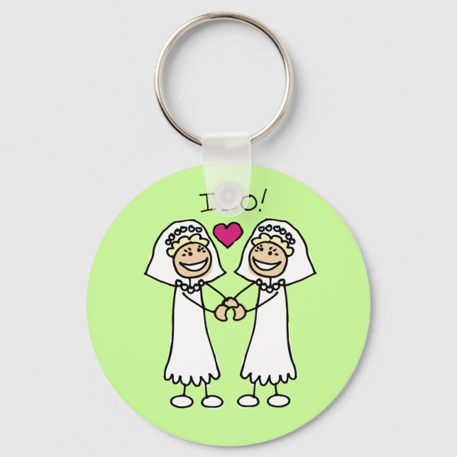 Lesbian Wedding Favours Keychain (Front)