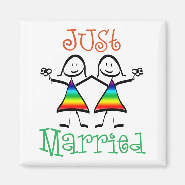 Lesbian Wedding Favours Magnet (Front)
