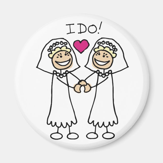 Lesbian Wedding Favours Magnet (Front)