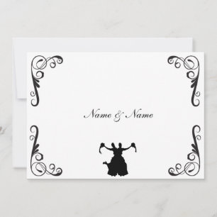 Lesbian Wedding Invite - Two Brides Black & White
