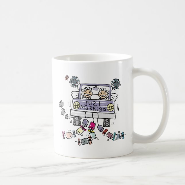 Lesbian Wedding Just Married Mug (Right)