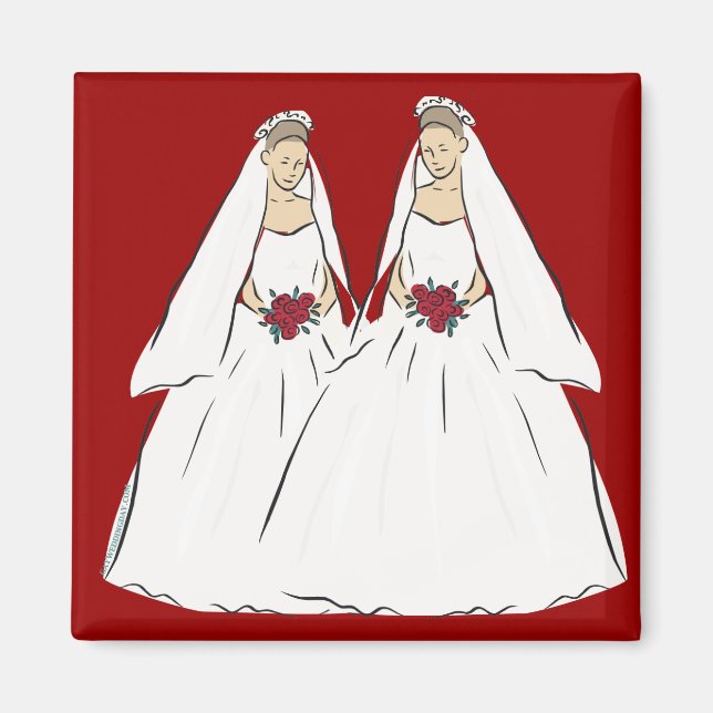 Lesbian Wedding Magnet (Front)