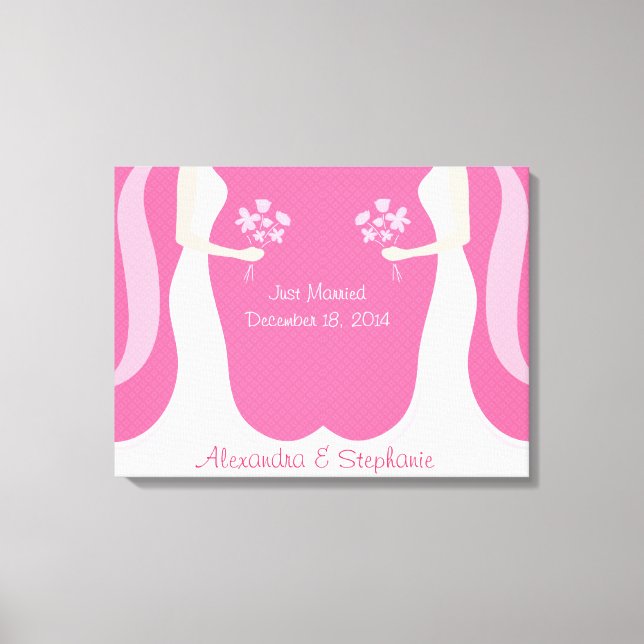 Lesbian Wedding Personalized Canvas Print (Front)