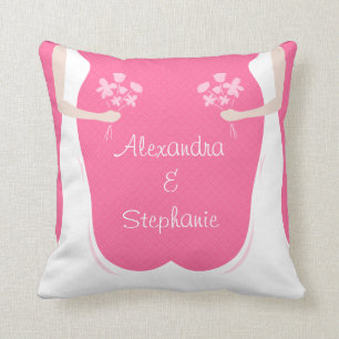 Lesbian Wedding Personalized Throw Pillow