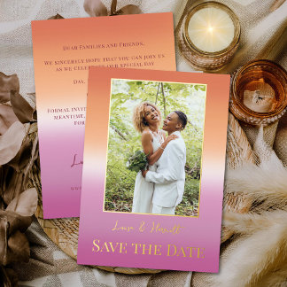 Lesbian Wedding Photo Pride Flag Gradient Gold