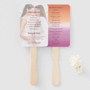 Lesbian Wedding Photo Pride Flag Gradient Program Hand Fan