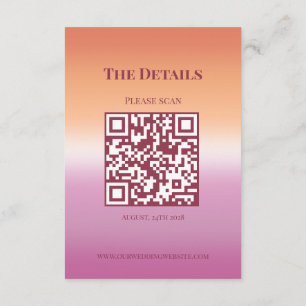 Lesbian Wedding Photo Pride Flag Gradient QR Code Enclosure Card