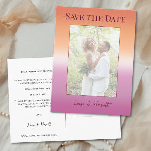 Lesbian Wedding Photo Pride Flag Save the Date Postcard