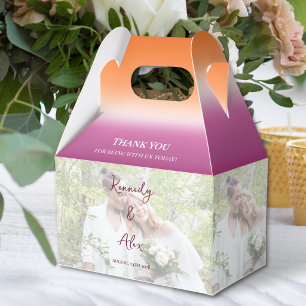 Lesbian Wedding Photo Pride Gradient Thank You Favor Box