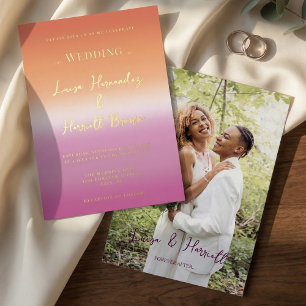 Lesbian Wedding Pride Flag Gradient Gold