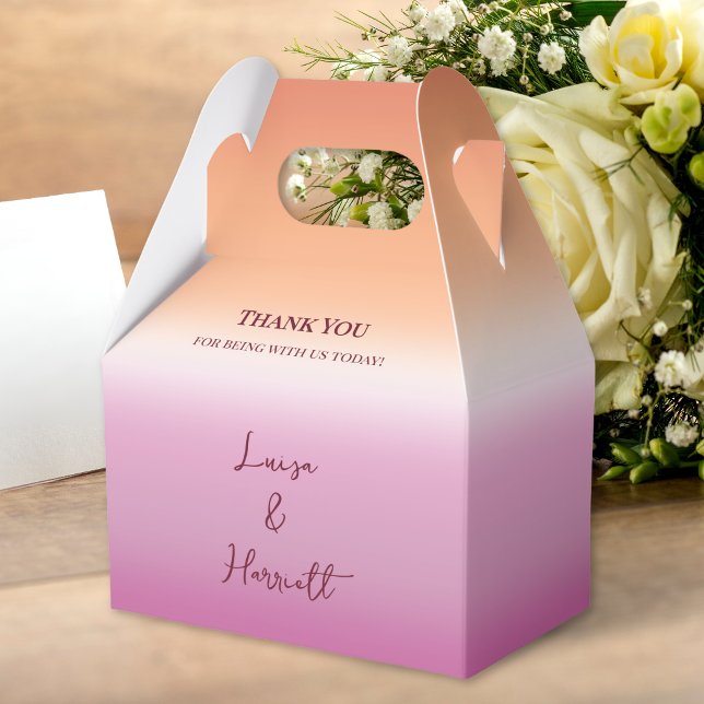 Lesbian Wedding Pride Flag Gradient Thank You Favor Box (Creator Uploaded)