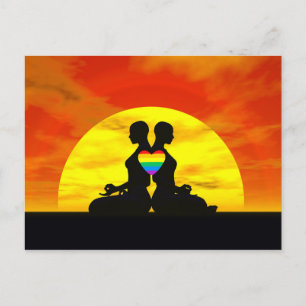 Lesbian yoga love - 3D render Postcard
