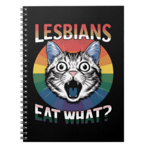 Lesbians Eat What Cat Humour LGBTQ Pride Flag  Notebook