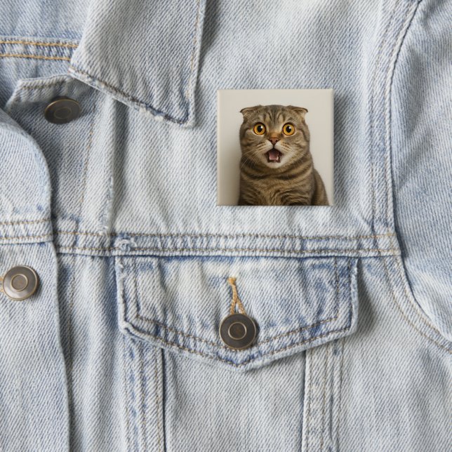 Lesbians Eat What Funny 2 Inch Square Button (In Situ)