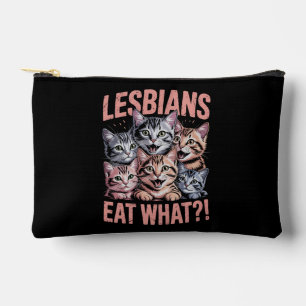 Lesbians Eat What Funny Cat Lesbian LGBTQ Pride Accessory Pouch