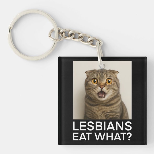 Lesbians Eat What Funny Keychain (Front)