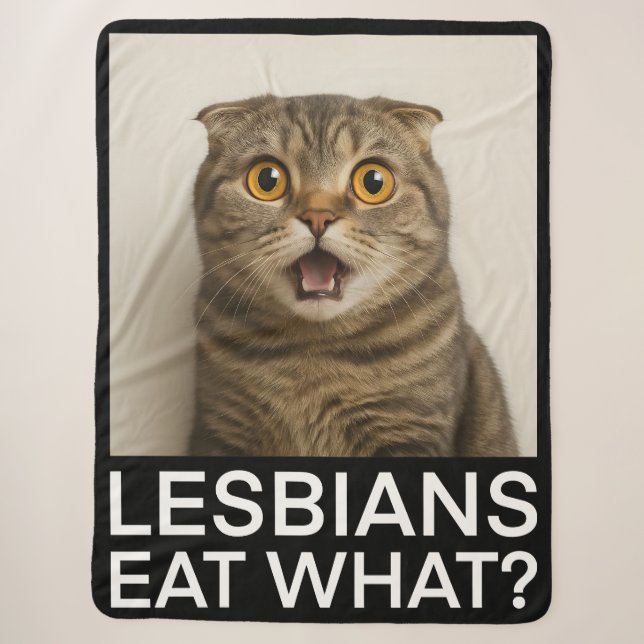 Lesbians Eat What Funny Sherpa Blanket (Front)