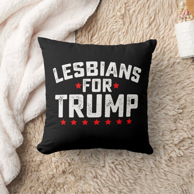 Lesbians For Trump LGBTQ Presidential Election Throw Pillow (Blanket)