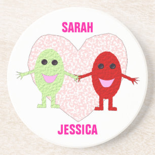 Lesbians Love Heart Grapes Custom Coasters