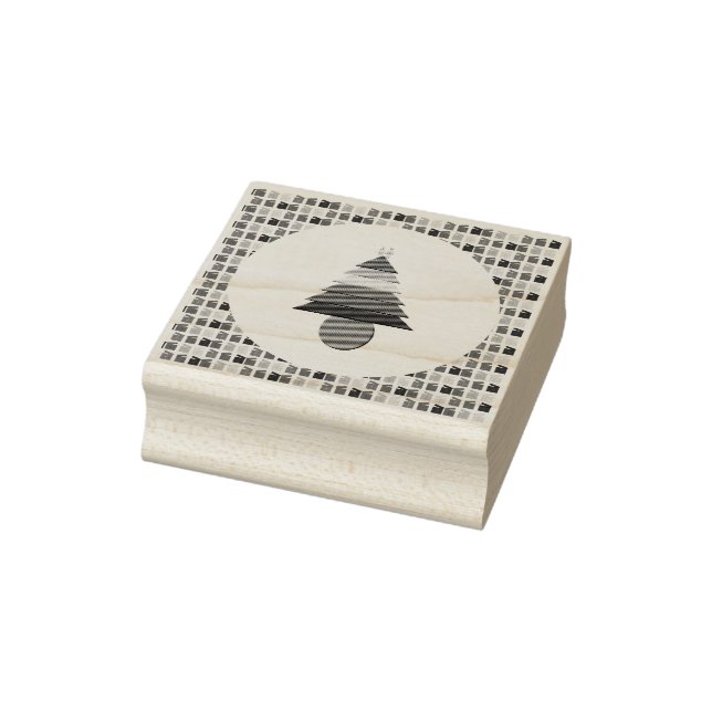 Lesbians Rainbow Christmas Tree and Presents Rubber Stamp (Stamp)