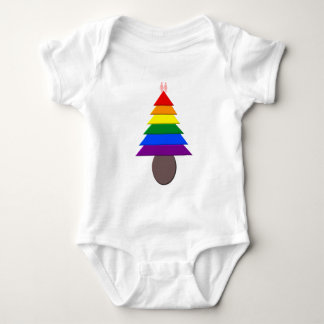 Lesbians Rainbow Christmas Tree Baby Bodysuit