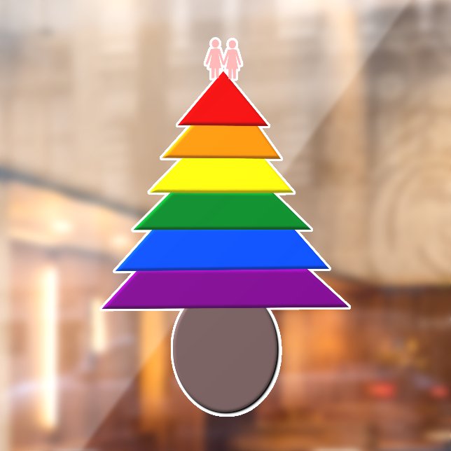 Lesbians Rainbow Christmas Tree Window Cling (Sheet 2)