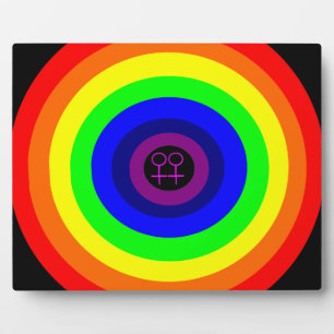 Lesbians Round Rainbow Plaque