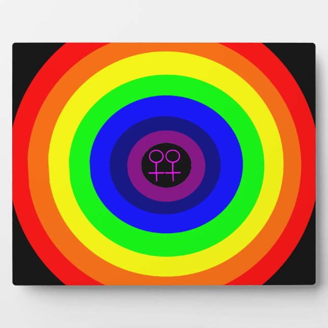 Lesbians Round Rainbow Plaque (Front)