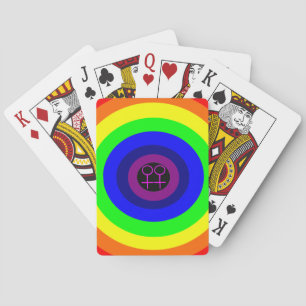 Lesbians Round Rainbow Playing Cards