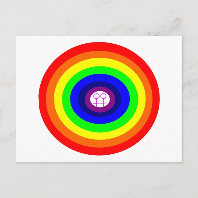 Lesbians Round Rainbow Postcard (Front)