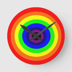 Lesbians Round Rainbow Wall Clock