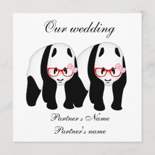 Lesbienne, faire-part de mariage de Panda