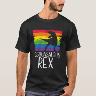 Lesbosaurus Rex Funny LGBT Dinosaur Lesbian Rainbo T-Shirt