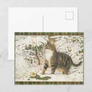 Lesley Anne Ivory Christmas Cat Postcard