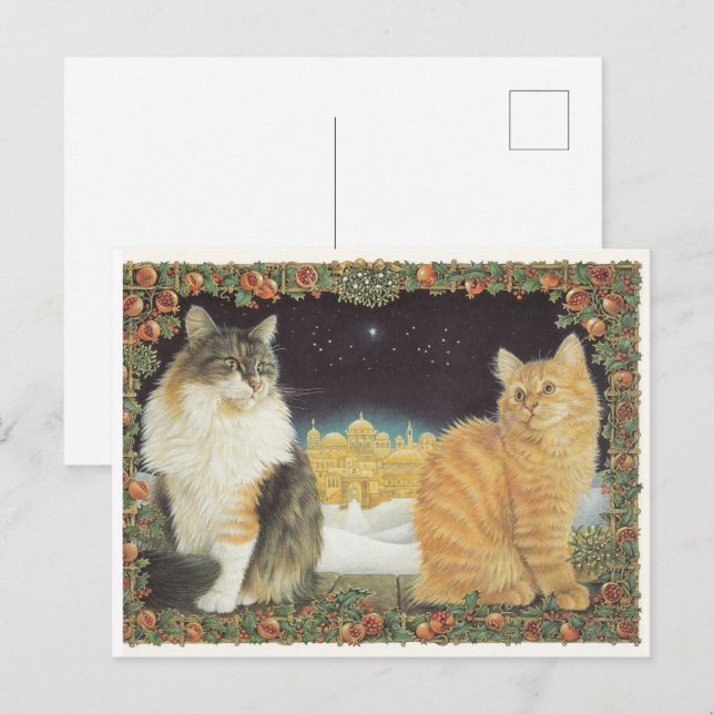LESLEY ANNE IVORYS CHRISTMAS CARTE POSTALE CAT (Devant / Derrière)