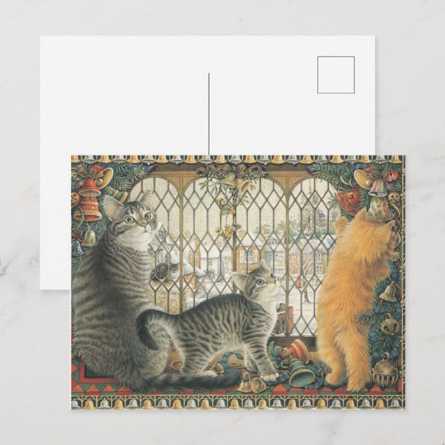 LESLEY ANNE IVORYS CHRISTMAS CARTE POSTALE CAT (Devant / Derrière)