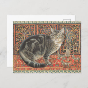 LESLEY ANNE IVORYS CHRISTMAS CAT POSTCARD