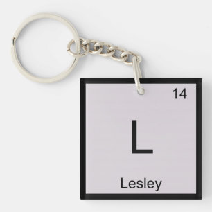 Lesley Name Chemistry Element Periodic Table Keychain