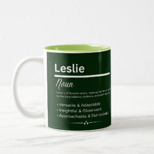 Leslie, Mug Tasse Définition de prénom personnalis