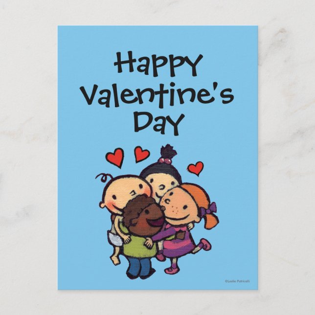 Leslie Patricelli Group Hug with Friends Holiday Postcard (Front)