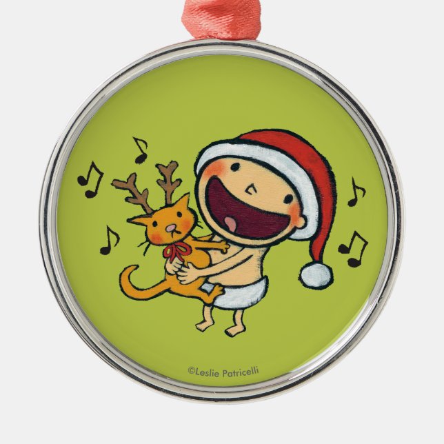 Leslie Patricelli's Fa La La Baby Metal Ornament (Front)