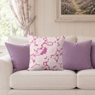 Leslie 💗 Pink Baroque Floral Throw Pillow