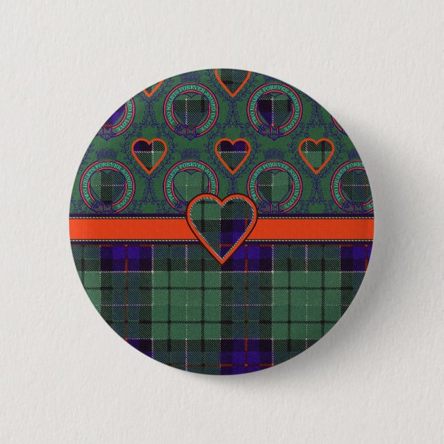 Leslie Scottish tartan 2 Inch Round Button (Front)