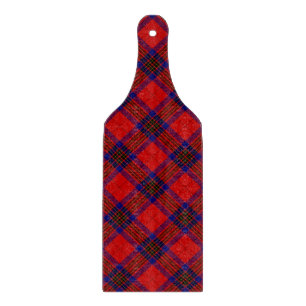 Leslie tartan red blue purple plaid cutting board