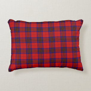 Leslie tartan red blue purple plaid decorative pillow