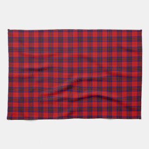 Leslie tartan red blue purple plaid kitchen towel